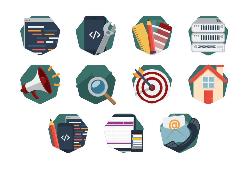 7D Digital icon set