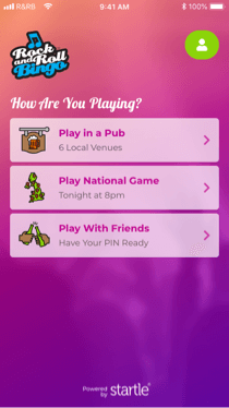 Rock and Roll Bingo mobile app