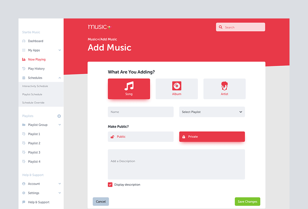 Add Music Form